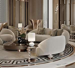 <span class=keywords><strong>Divani</strong></span> di Lusso <span class=keywords><strong>Moderni</strong></span> di Alta Gamma per Soggiorno, Set di <span class=keywords><strong>Divani</strong></span> Curvi di Lusso in Velluto per Soggiorno - Product Image 4