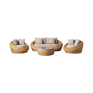 Yoho estilo moderno 4 piezas al aire libre mimbre Patio muebles conjunto marco de aluminio PE ratán jardín sofá para hoteles Villas patios - Product Image 1