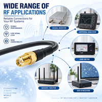 Câble coaxial RF personnalisé UNISIN LMR195 SMA Mâle vers SMA Femelle 50 Ohms à faible perte, câble de raccordement d'antenne Pigtail noir 0-3GHz, OEM d'usine