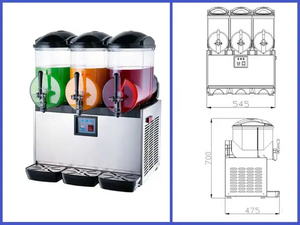 Suministro de fábrica Máquina de aguanieve de hielo comercial de tres cilindros Máquina de bebidas congeladas para batidos de hielo Bebida de hielo de verano de congelación rápida - Product Image 2