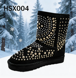 <span class=keywords><strong>Botas</strong></span> de Nieve para Mujer ZYF, Modelo Invierno Carnival con Diamantes Brillantes, Populares en el Mercado Coreano, Resistentes al Frío, Color Negro, Cálidas, HSX004 - Product Image 1