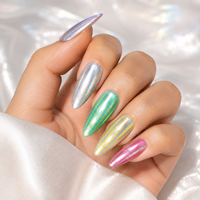 Poudre à ongles laser arc-en-ciel, pigment holographique chromé miroir pour manucure professionnelle, poudre chromée pour nail art
