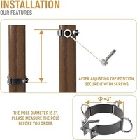 La pince de barre d'auvent convient au diamètre de tuyau 58mm-76mm pince de fixation de connexion d'auvent de cour de balcon cylindrique