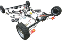 Kit de véhicule électrique multifonctionnel sans balais à quatre roues, pliable, portable, léger, 48V 1200W, roues en aluminium, IP54