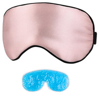 Masque de sommeil rafraîchissant avec logo personnalisé, thérapie chaud/froid, avec insert de poche à glace amovible pour soulager la fatigue oculaire, masque pour les yeux en gel glacé