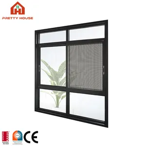 Aluminum Window And Doors Double Tempered Glass Sliding Window