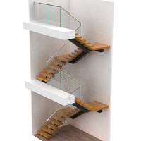 Escalier à poutre simple de style américain/australien en acier au carbone avec marches en bois massif pour maisons