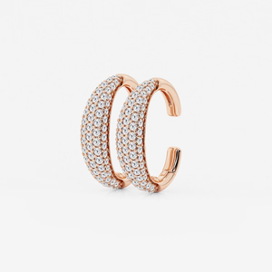 Boucles d'oreilles manchette élégantes et modernes en diamant de laboratoire rond de 3/4 carats pour le quotidien et les occasions spéciales - Product Image 2