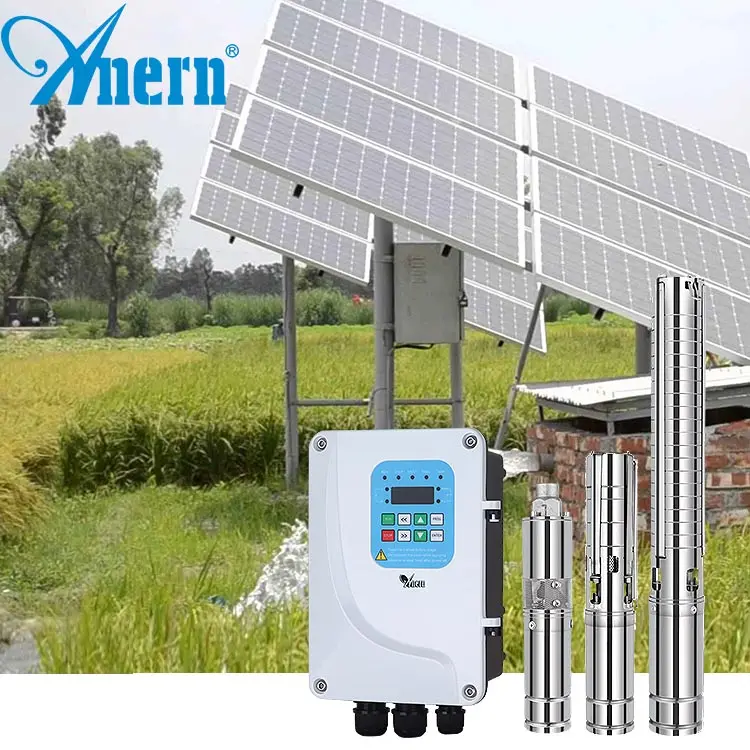 Komplette bohrloch DC solar pumpe und panel solar wasserpumpe system für bauernhof