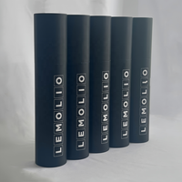 Cadeau biodégradable Tube en papier Kraft noir personnalisé rond mince et longue affiche d'expédition emballage bouteille de soins de la peau boîte en carton