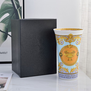 Jarrón de Cerámica de Boca Ancha, Jarrón Amarillo Creativo, Jarrón Esmaltado, Arreglo Floral - Product Image 5