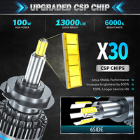 HYNBYZJ H1 H7 LED H8 HB3 9005 HB4 H11 Led Phares Ampoules 9012 6 côtés haute puissance Canbus 360 degrés Auto Lampe