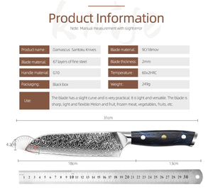 New Arrival 7 Inch <strong>sharp</strong> <strong>Kitchen</strong> Damascus Santoku <strong>Knife</strong> - Product Image 2