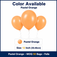 Ballons en latex brillant Feile, lot de 66, 12 pouces, orange pastel, 7 onces, pour décorations de fête - mariage, anniversaire, fête prénuptiale, etc.