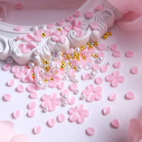 Fournitures pour Ongles 3D Perle Fleur Rose Nail Art Ornement Mignon 5 Pétales Fleur DIY Accessoires pour Ongles