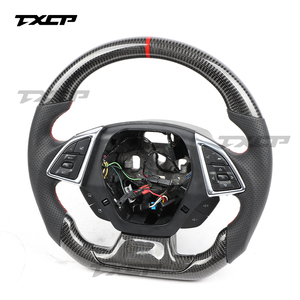 Volant sport personnalisé en cuir perforé et fibre de carbone avec LED, garantie 1 an pour Chevrolet <span class=keywords><strong>Camaro</strong></span> - Product Image 5