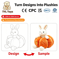 Peluche Lapin Citrouille Ultra-Douce 11-30cm en Coton PP Lavé – Collection Thanksgiving pour Cadeau d'Automne Personnalisé