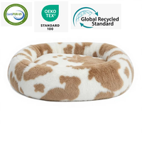 Coussin pour chien Yangyangpet GRS en fausse fourrure solide, ovale, lavable, indestructible, amovible et résistant aux morsures
