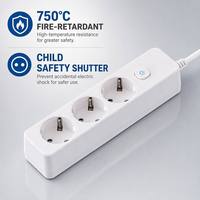 Prise industrielle EU en gros, ABS, 220V/110V, rallonge IP44, câble de 2m, mise à la terre standard, interrupteur marche/arrêt durable, 3 prises EU