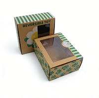 Caja de Embalaje de Juguetes de Cartón Kraft Personalizada con Ventana Transparente de PVC, Caja de Regalo de Cartón Marrón, Cartón de Papel Ecológico Reciclable