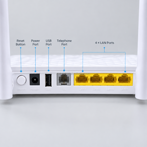 ผู้ผลิตราคาอุปกรณ์ไฟเบอร์ออปติกเครือข่ายแสงหน่วย 1G3F 2.4G WiFi ONU พร้อม USB 5dBi เสาอากาศ XPON ONU - Product Image 6