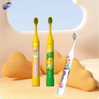 Sikat Gigi Portabel untuk Anak-Anak dengan Dispenser Pasta Gigi Satu Tekan, Perawatan Gigi Pemutih untuk Anak-Anak