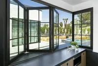 Fenêtres pliantes horizontales de style européen en alliage d'aluminium insonorisées avec verre Low-E pour hôtels et villas