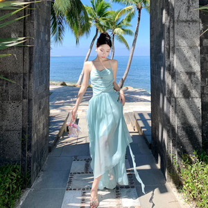 green emerald velvet dress Ruffle Maxi Dress, Long Flowy Beach Cotton Dress, Beach Bride