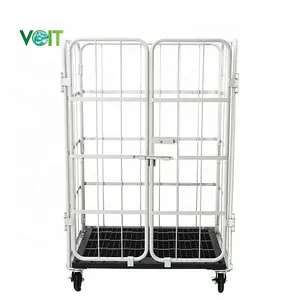 China manufacturer steel metal transport nestable roll cage container for sale