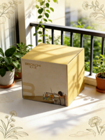 Boîte d'emballage pour théière en carton écologique réutilisable autoportante avec laminage mat, fermeture magnétique, portable et étanche