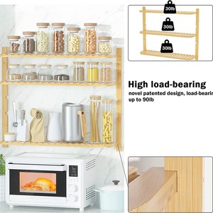 Estante de baño de bambú de 3 niveles, estante de almacenamiento montado en la pared para accesorios de baño - Product Image 3