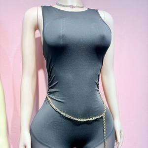 Combinaison sans manches en maille transparente effet seconde peau Été 2026 - Combinaison moulante transparente tendance - Product Image 3