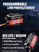 Servo Digital CNC sin Escobillas Programable XQ POWER BLS348 de 48KG y 70g, 0.09s, Bajo Perfil, Engranaje de Acero, Alta Precisión, Motor Servo RC