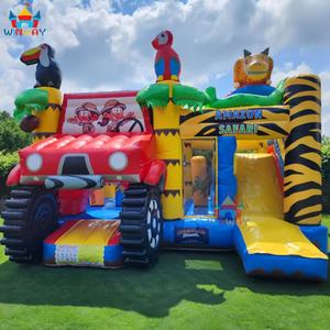 Château gonflable commercial multi-jeux sur le thème de la jungle animale en PVC, 5,5m x 5m x 4,4m, WINWAYTOYS, à vendre - Product Image 2