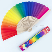 Abanico de mano español de bambú de madera para boda de 23cm al por mayor, abanico plegable de baile de arte popular para fiesta de verano