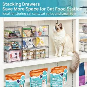 Petits tiroirs <span class=keywords><strong>en</strong></span> acrylique transparents empilables et légers, organiseurs de maquillage pour salle de bain, bacs de rangement, présentoirs de cosmétiques pour coiffeuse - Product Image 6