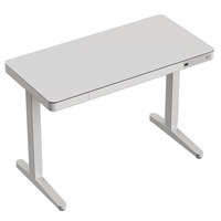 Bureau électrique réglable en hauteur moderne en verre et acier inoxydable avec fonction de levage automatique