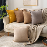 Offre Spéciale personnalisé confortable couleur unie velours côtelé coussin respirant Simple maison chaise jeter oreiller Style moderne pour salon