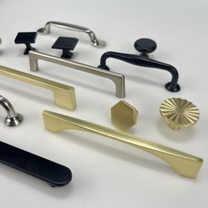 Kosin Zinc Alloy Modern Brushed <strong>Gold</strong> Black <strong>Knobs</strong> Kitchen Cabinet <strong>Door</strong> Pulls Handles for Furniture - Product Image 3