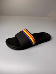 Tongs tendance à motif arc-en-ciel avec semelle intermédiaire en EVA, à bout ouvert, imprimés personnalisés amusants, confortables, décontractées, pour la maison et l'extérieur - Product Image 2