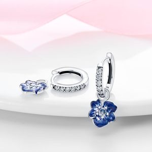 Pendientes Pequeños Colgantes <span class=keywords><strong>de</strong></span> Plata <span class=keywords><strong>de</strong></span> Ley S925 QIKAOLA para Mujer, con Piedras Naturales Coloridas, Diseño <span class=keywords><strong>de</strong></span> Mariposa, Flor, Corazón, Estrellas y Luna - Product Image 5
