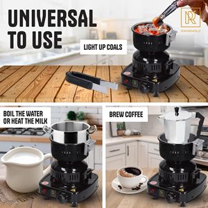 Brûleur à charbon électrique haut de gamme M. Rosenfeld avec protection contre la surchauffe, finition givrée, design moderne, structure métallique, pour chicha - Product Image 6