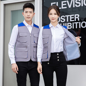 Gilet de photographie personnalisé avec logo, vêtement de travail multi-poches, salopette pour directeurs et journalistes, gilet de travail zippé pour hommes - Product Image 2