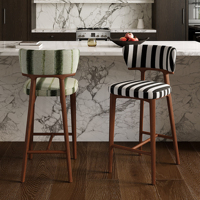 Tabourets de bar ShanMu Designer, neufs, en bois massif, pour comptoir de cuisine, design minimaliste français, 55 cm