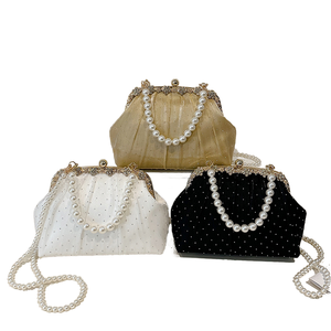 Bolso de Mano de Lujo de Alta Moda, Bolso de Noche con Cristales, Forro de Poliéster, Cierre Magnético, Correa de Cadena, Bolso para Mujer - Product Image 2