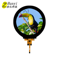 Tampilan LCD IPS TFT bulat 3.4 inci dengan resolusi 800x800 layar sentuh antarmuka DSI MIPI untuk dasbor perangkat cerdas