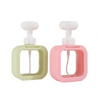 Flacon pompe carré pour désinfectant pour les mains, mousse florale, 300ml/500ml, mousse nettoyante, bain moussant, à presser