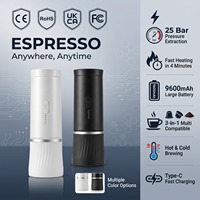 Machine à expresso entièrement automatique Barista, cafetière en acier inoxydable haute performance, pression de 30 bars, batterie USB, café