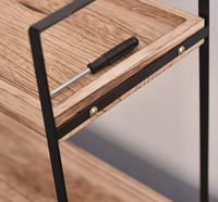 Organisateur de Comptoir de Salle de Bain DoubleFill, Plateau Organisateur à 2 Niveaux en Perles de Bois pour Cosmétiques, Soins de la Peau, Parfums et Cuisine