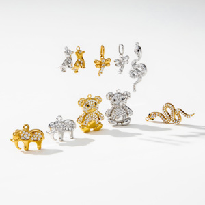 YF9017 Breloques Éléphant Koala Serpent en Acier Inoxydable 316L Plaqué Or PVD 18K Étanche avec Micro-Pavé de Zircons pour Bijoux DIY - Product Image 1